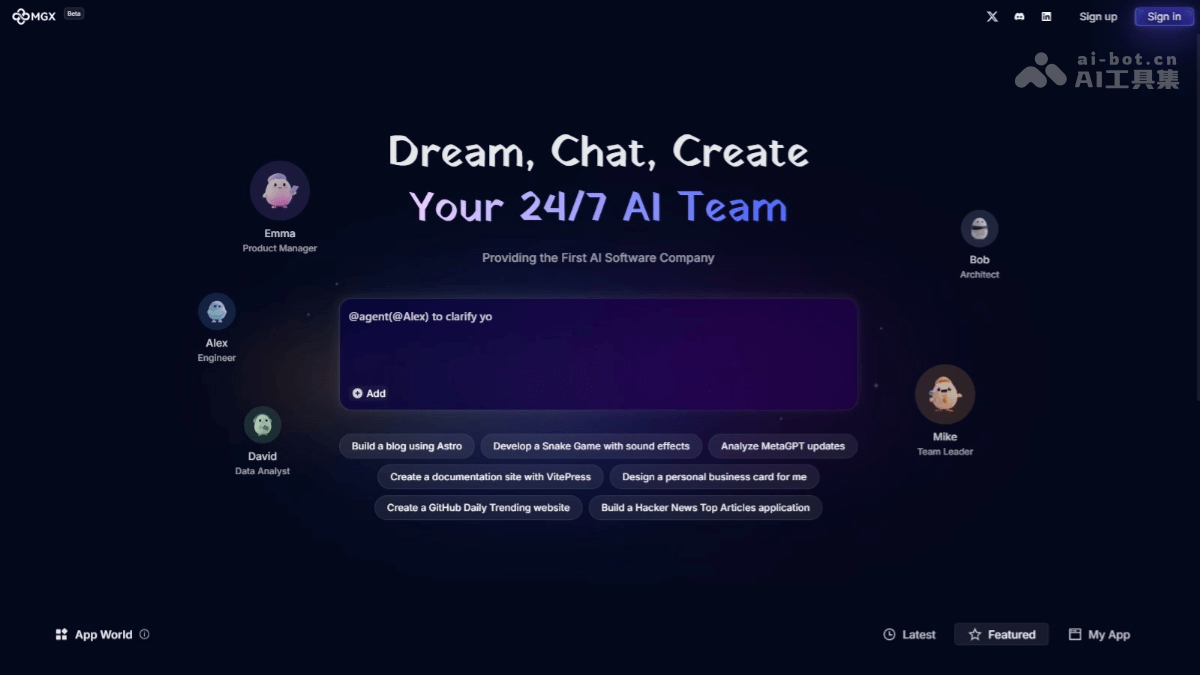 Read more about the article MGX – AI programming tool, 5 agents collaborate to achieve full-process automated software development | AI tool set