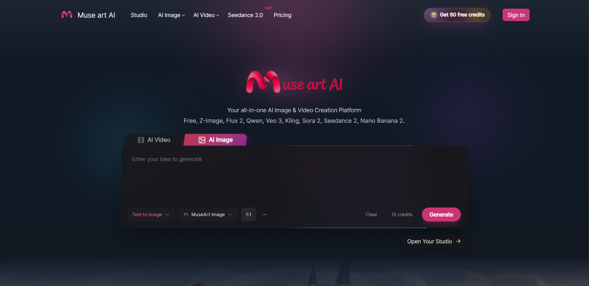 AI image and video creation platform